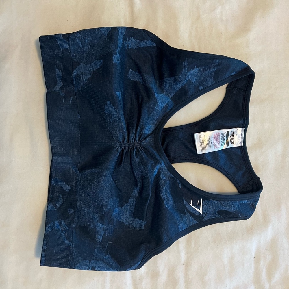 Gymshark Blue Camo Sports Bra